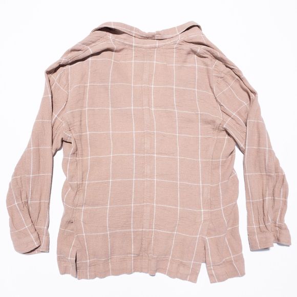 Madewell Blazer Jacket Women XL Breezewoven Larsen Blazer Linen Windowpane Check - Picture 3 of 9